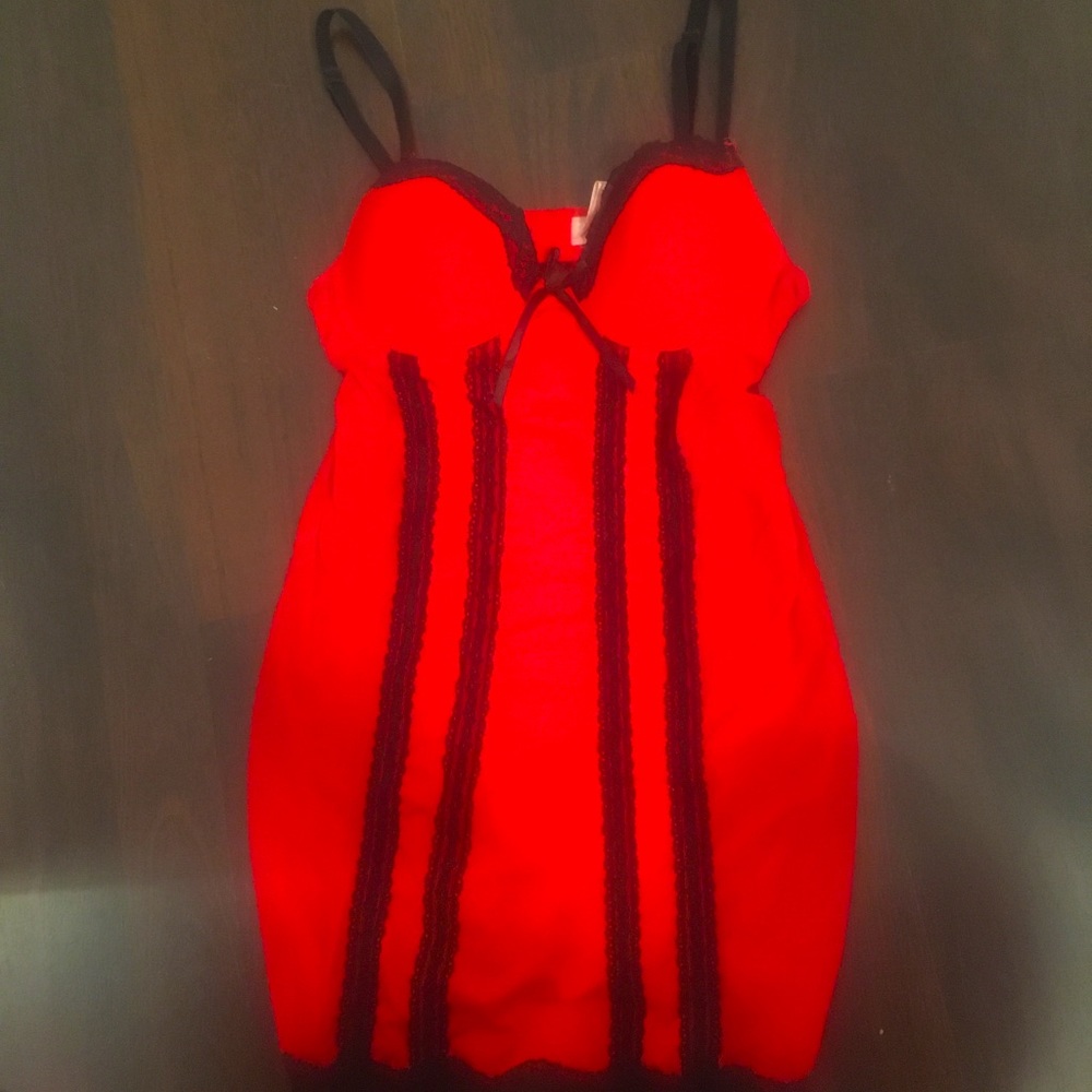 Red lingerie slip dress. Size Small